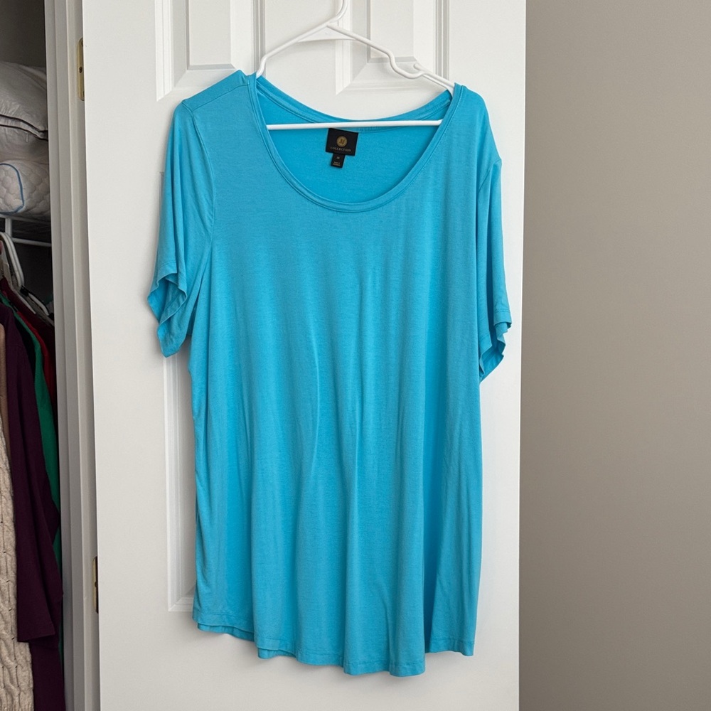 JM Collection Turquoise Short Sleeve Tee